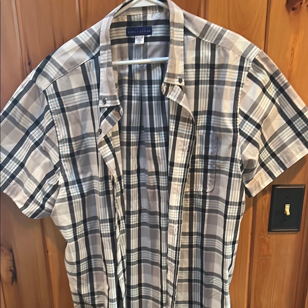Men's Plaid Shirt by Croft & Barrow - Black and White